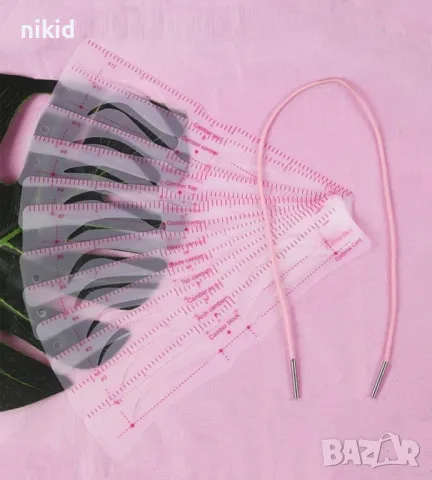 12 бр Шаблон шаблона шаблони за оформяне на вежди + ластик, снимка 4 - Други - 49340021