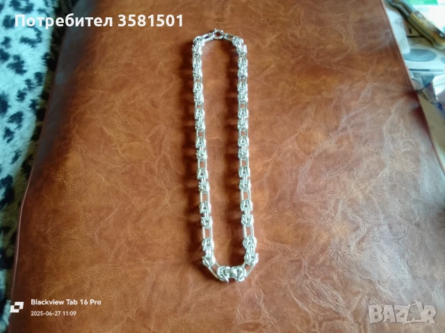 150/Сребърен Синджир Царска плетка-110грама.🇧🇬, снимка 5 - Колиета, медальони, синджири - 50821076