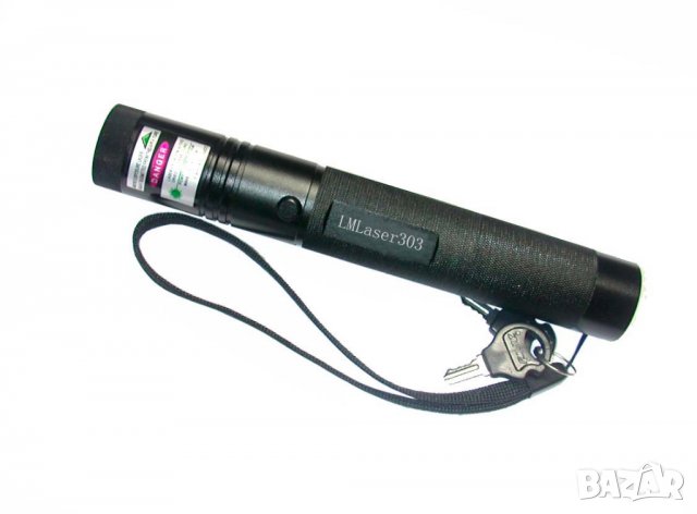 Мощен зелен лазер с заключване - акумулаторна батерия и зарядно, снимка 3 - Екипировка - 40046044