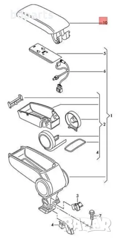 Капак за Подлакътник Audi A3 8P 2004-2012, Сив, Еко Кожа,, снимка 3 - Части - 56141031