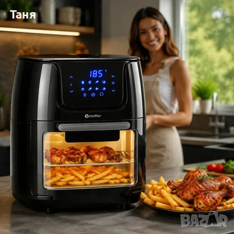 Фритюрник с горещ въздух XXL 4в1, 12L, 1800W – Фурна, грил и дехидратор