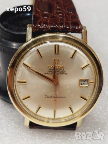 Omega Constellation Mens Watch-часовник Омега,машина 561/автомат/златна гривна-1966 год.