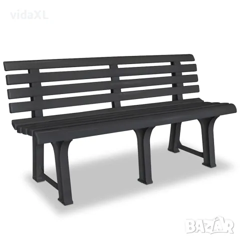 vidaXL Градинска пейка 145,5 см пластмаса антрацит