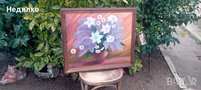 Стара,красива,майсторска картина,масло на платно , снимка 2 - Картини - 53605764