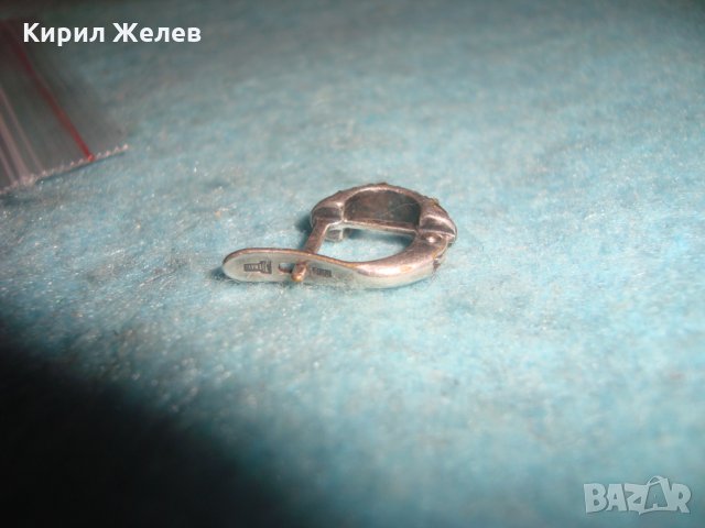 СТАРА СРЕБЪРНА МАРКОВА ОБЕЦА СРЕБРО 925 ПРОБА 25907, снимка 7 - Обеци - 35820591