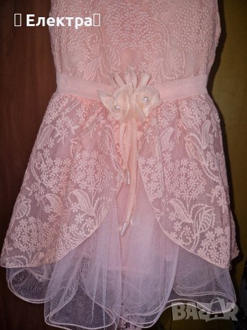 Красива детска рокля цвят праскова, снимка 3 - Детски рокли и поли - 41879215