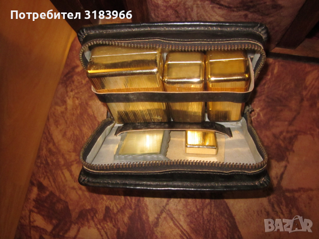 стар бръснарски комплект от месинг