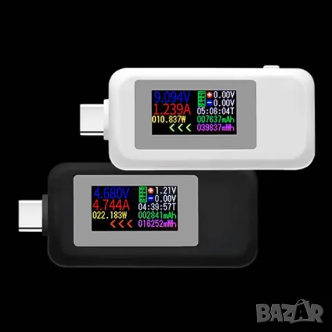 USB тестер KWS-1902C 4-30V 0-6.5A / черен, снимка 1