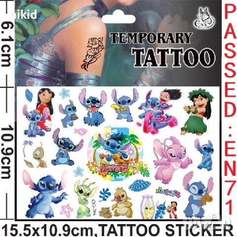 Лило и Стич lilo stitch Tattoo татос татуировка временна детска, снимка 1 - Други - 41599972