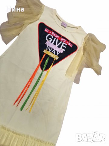 Жълта рокля Contrast , снимка 2 - Детски рокли и поли - 35870419