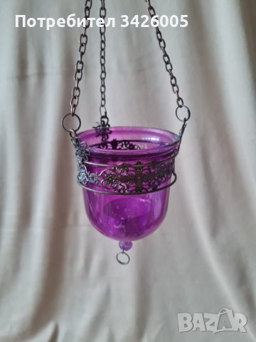 Продавам висящ стъклен свещник, снимка 8 - Антикварни и старинни предмети - 42473503