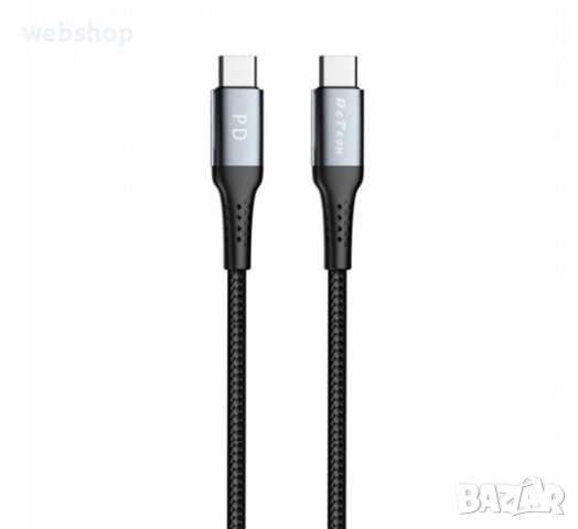 Мощен Кабел Type-C за бързо зареждане , оплетка, черен, 2m, 3A, 60W, снимка 1