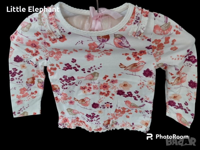 Блузка с дълъг ръкав за 18-24 мес мом птички,цветчета и копчета,"Animals",Англия/нова