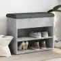 vidaXL Пейка за обувки, бетонно сив, 62x32x50 см, инженерно дърво, снимка 2
