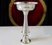 Посребрен свещник,релефни рози,Art Deco. , снимка 5