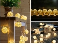 Коледни лампички декорация – крушки с батерии 10 броя "1 цвят ,като на снимките големина на топките , снимка 3