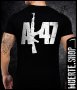 Черна тениска с щампа АK 47, снимка 1 - Тениски - 41341378