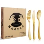 Nkaiso – Комплект златни прибори за многократна употреба, 120 части, снимка 1