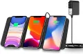 Ново Qi безжично зарядно за 3 устройства, съвместимо с iPhone и Galaxy Мулти зарядна станция, снимка 7