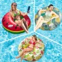 5763 Надуваемо кресло за плуване с поставка за чаша и дръжки, 120 см, снимка 1