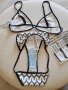Бански костюм от две части S/M размер бял черен triangle bikini горнище долнище , снимка 8