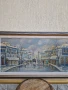 Голяма много красива антикварна авторска картина масло върху платно , снимка 3