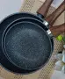 Комплект 3 тигана 20/24/28 см с незалепващо каменно покритие и индукционно дъно – за всички видове к, снимка 3