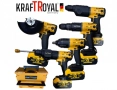 5в1 универсален комплект KraftRoyal с 5 приставки: винтоверт, гайковерт-импакт, перфоратор,водоструй, снимка 4