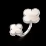 Van Cleef & Arpels VCA Silver Mother of Pearl Magic Alhambra Between the Finger Дамски Пръстен, снимка 2