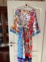 Дълга нова памук памучна елегантна ежедневна рокля тип кимоно широк ръкав флорален принт цветя , снимка 9