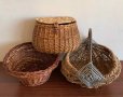 Плетена дървена кошница - 3 вида ретро, малки, снимка 1