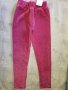 Клин-панталон от плюшена еластична материя, розов цвят, снимка 1