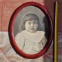 Стара фотография  снимка XIX- XX век в дървена елипсовидна рамка със стъкло , снимка 1 - Пана - 44458795