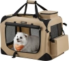 Чанта за носене на домашни любимци Feandrea Camel, сгъваема, недеформираща се, средна, мрежа от 4 ст, снимка 1