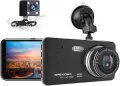 Apexcam Dash Cam 1080P Full HD 4" IPS предна и задна камера, 170°, G-сензор, WDR, снимка 1