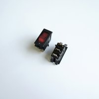 Ключ, 3pin, 2 положения, светещ, червен, 250V, 10A, 19x13mm, снимка 1 - Друга електроника - 42609540
