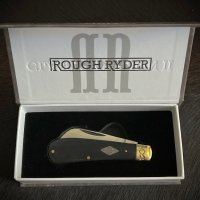 Висококачествен класически сгъваем нож с едно полирано острие. Hawkbill Black Micarta (RR2213), снимка 1 - Ножове - 42699997