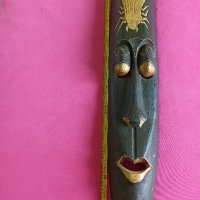 Голяма африканска дървена маска , снимка 6 - Статуетки - 41405742