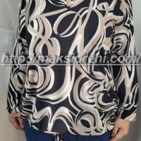 Елегантна макси блуза тип балон от нежен плат ликра., снимка 1 - Блузи с дълъг ръкав и пуловери - 42688888