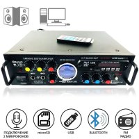 Аудио усилвател UKC AV-339B, караоке, USB порт, SD слот, MP3, FM, снимка 1 - Ресийвъри, усилватели, смесителни пултове - 41535789