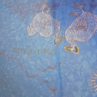 Уникален шал - рисувана коприна- от остров Мавриций, снимка 4 - Други - 36412969