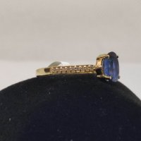 Нов Златен пръстен с естествен Сапфир и брилянти-1,42гр/14кр, снимка 8 - Пръстени - 40238687