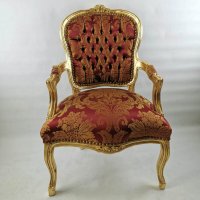Кресло - Червен сатен, снимка 2 - Дивани и мека мебел - 39997058