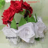 Красива Диадема " 7 червени рози", снимка 9 - Шноли, диадеми, ленти - 41588748