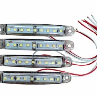 Комплект габаритни светлини С 9 LED диода, 12/24V, Бял, Жълт, 4 броя, снимка 4 - Аксесоари и консумативи - 42087127