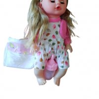 Играчка Мека гумена кукла с памперс и шише-звуци, снимка 1 - Кукли - 39529975