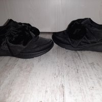 Нови черни сатенени обувки с панделка, снимка 3 - Дамски ежедневни обувки - 42480190