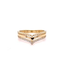 Златен дамски пръстен 1,89гр. размер:53 14кр. проба:585 модел:22043-2, снимка 1 - Пръстени - 44262187