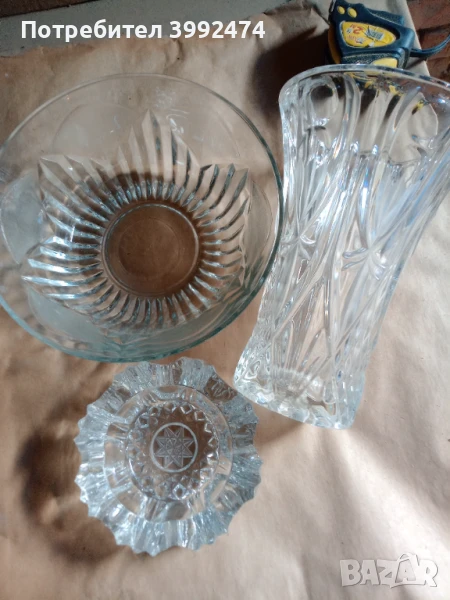 Ретро купа, ваза и пепелник ,от 80-те, снимка 1