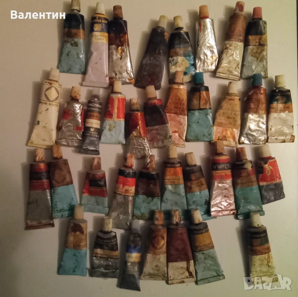 Лот от 36 използвани маслени бои годни за употреба, снимка 1
